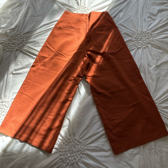 Orange Button Down Wide Leg Cropped Pant - Picture 3 of 3